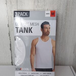 32 Degrees Men's White Mesh Tank Top 3-Pack